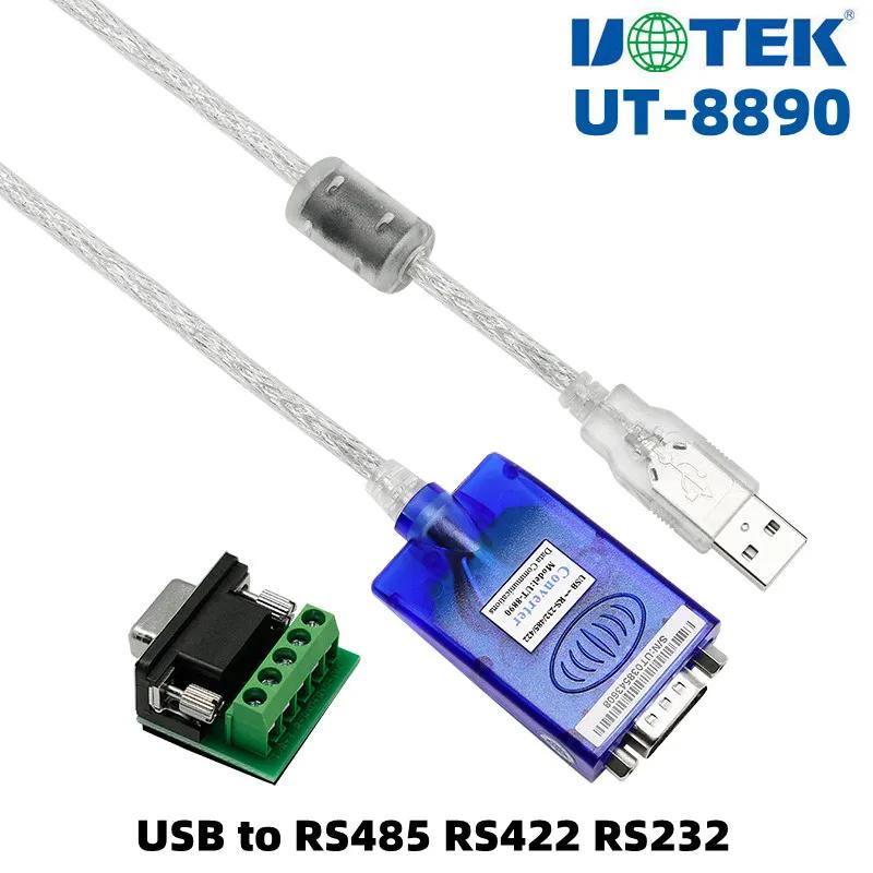 UOTEK USB to RS232 RS485 RS422 , USB-A RS-232 RS-485 RS-422 ̺,  DB9 Ŀ, Ǯ  ÷ UT-8890, 4.9Ft